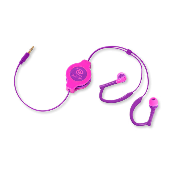 Sports Wrap Earbuds Behind-the-ear Headphones Retractable Cord