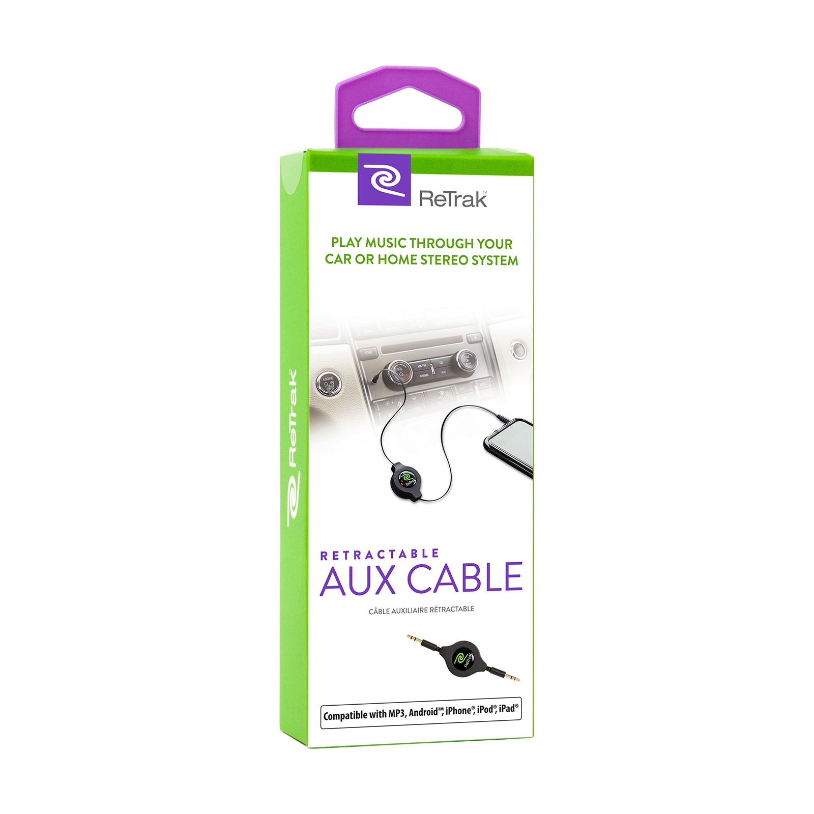 Auxiliary Cable | Audio Aux Cord | Retractable Cord