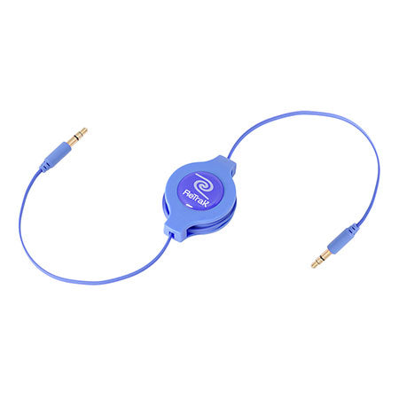 Aux Cable | Auxiliary Cable | Retractable Cord | Blue