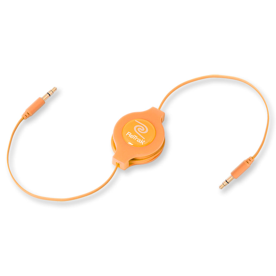 Audio Auxiliary Cord | Retractable Aux Cord | Orange