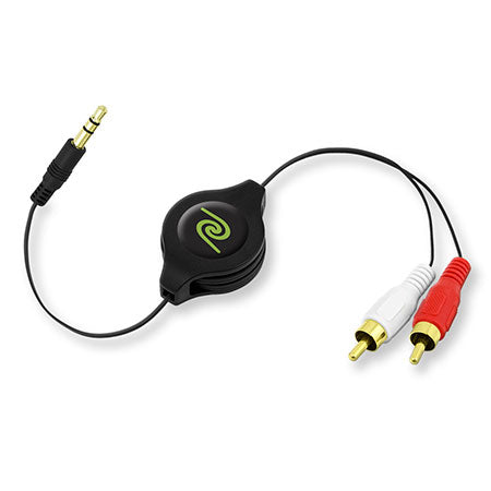 Auxiliary to RCA Cable | Retractable RCA to Aux Cord