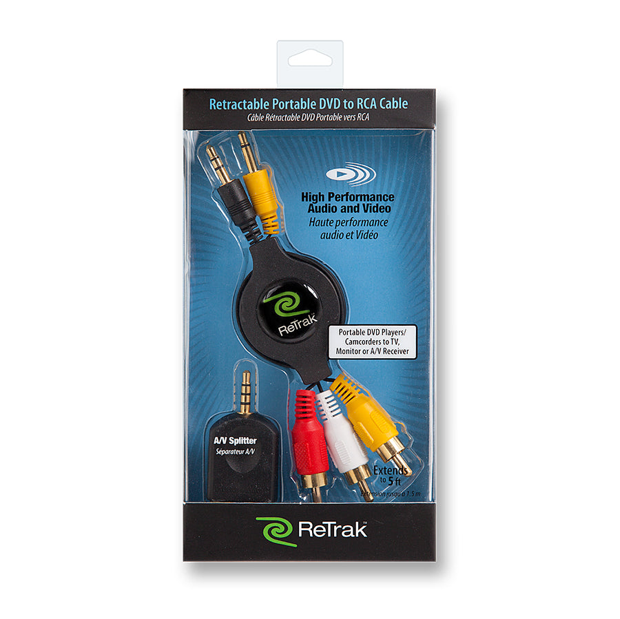 RCA to Aux Cable Adapter | Retractable RCA Cable | RCA Adapter Cables for Home Theaters & DVD Players