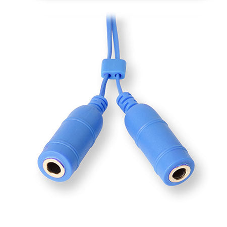 Headphone Splitter Adapter | Headphone Splitter | Retractable Cord | Blue