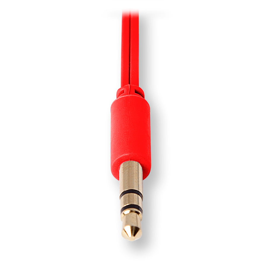 Headphone Splitter Adapter | Headphone Splitter | Retractable Cord | Red