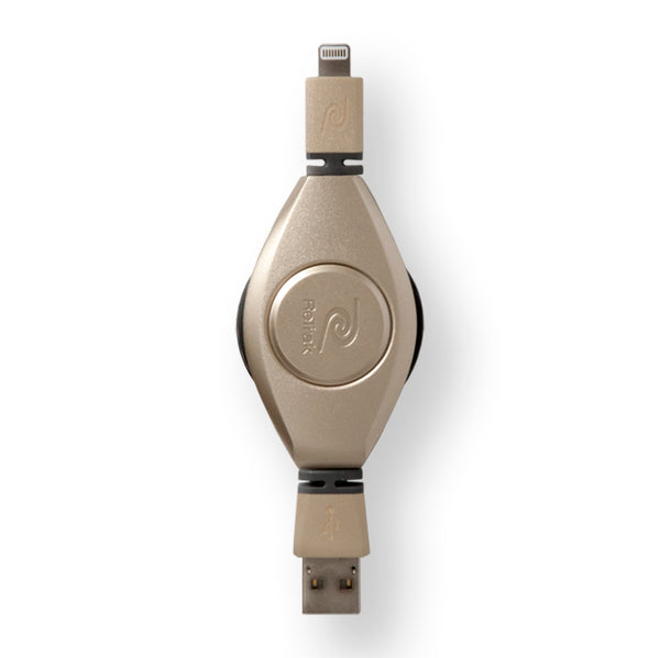 Retractable Lightning Cord Lightning Charging Cord Gold ReTrak