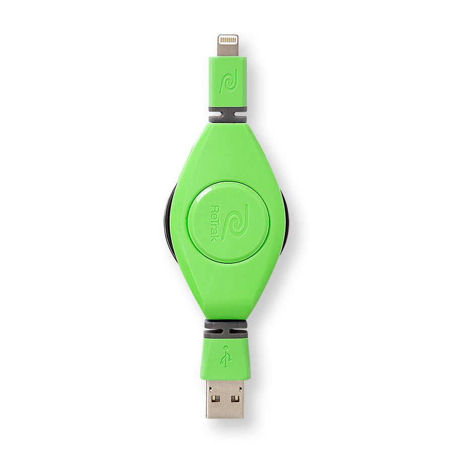 Retractable Lightning Cable | Lightning Charging Cable | Green