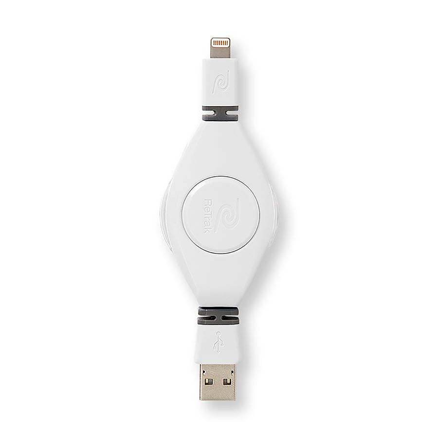 White Lightning Cable | Retractable Lighting Charging Cable