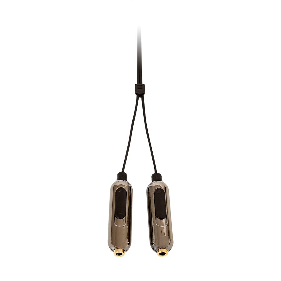 Premier Retractable Audio Headphone Splitter Cable with Individual Volume Controls