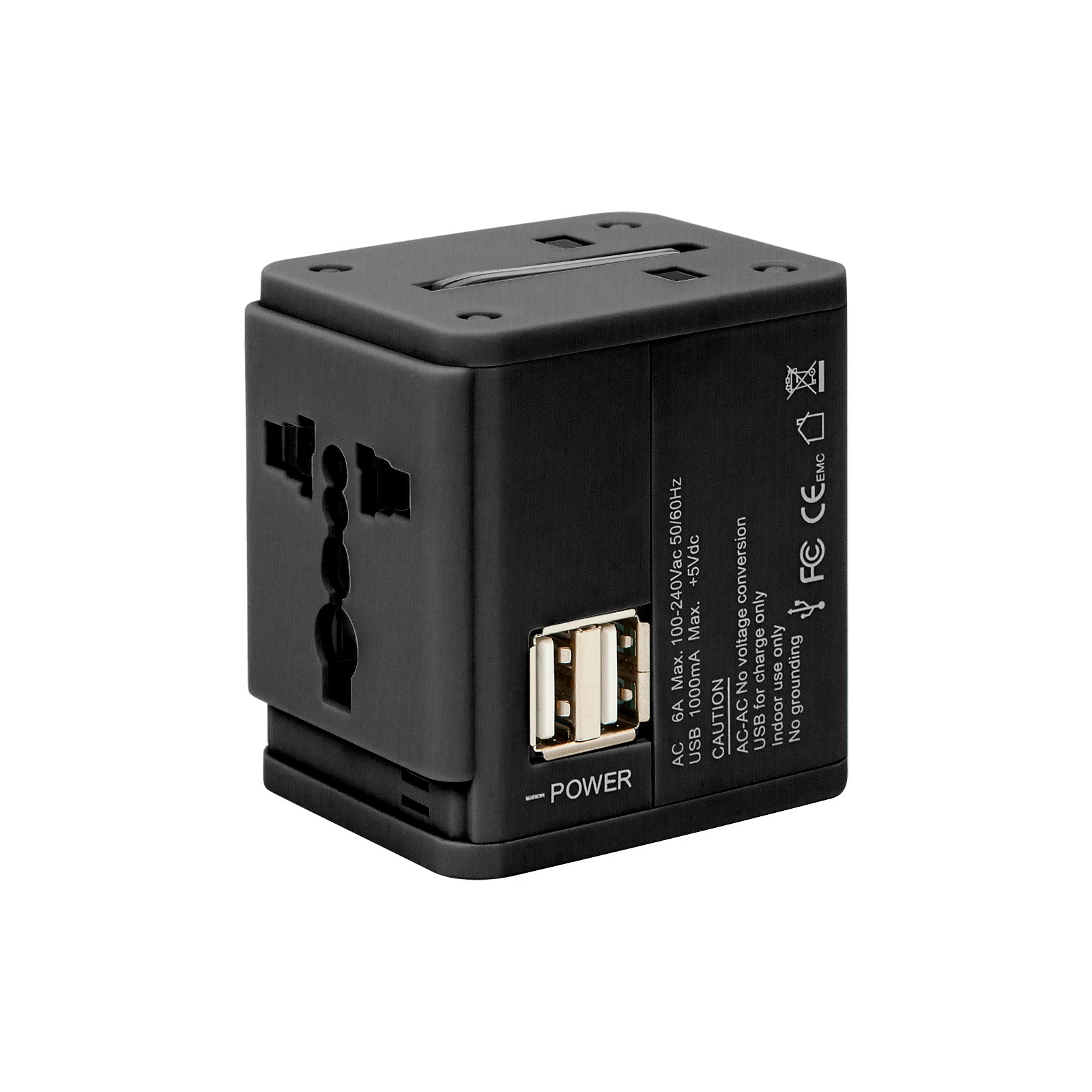 Universal Travel Adapter | Built-in Dual USB Charger | Universal Plug Adapter