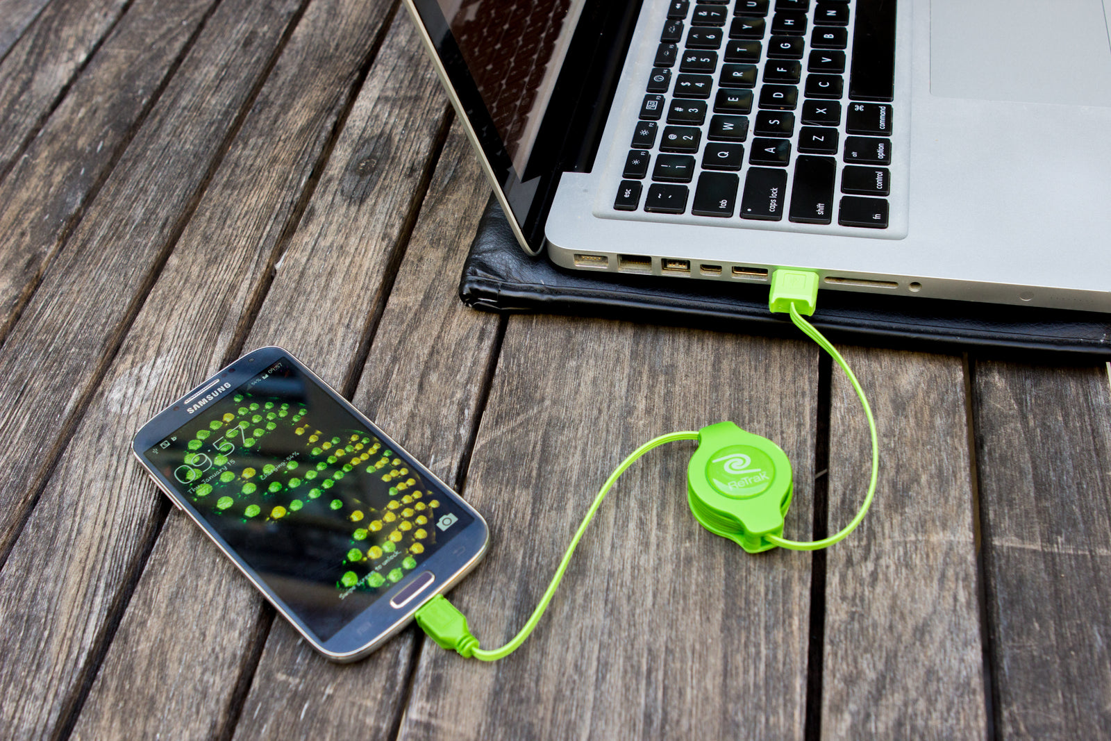 Micro USB Charger Cord | Retractable Micro USB Cable | Green