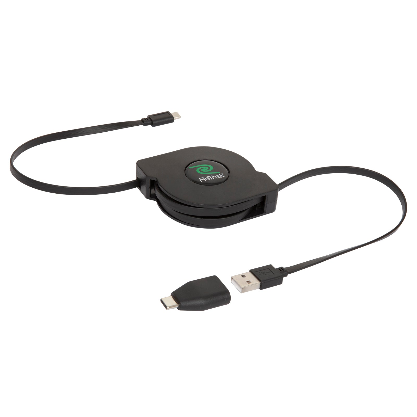 ReTrak Câble USB-C vers USB-C Synchronisation Rétractable 12.5 cm à 105 cm  Noir - Câble & Adaptateur - LDLC