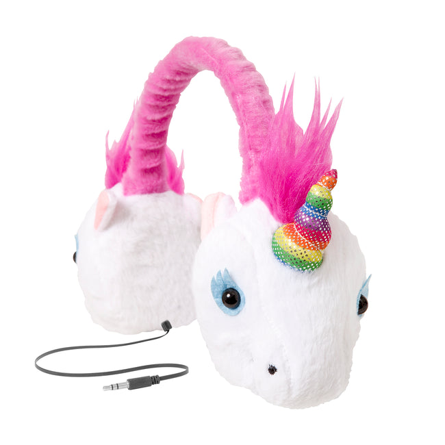 Animalz Ear Headphones Unicorn | Over-the-Ear Headphones | Retractable Headphones Cable