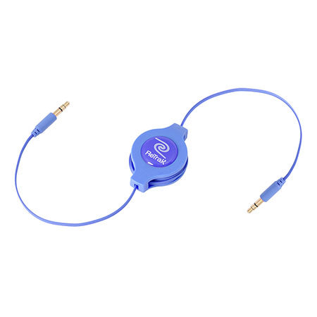 Headphone Splitter Adapter | Headphone Splitter | Retractable Cord | Blue