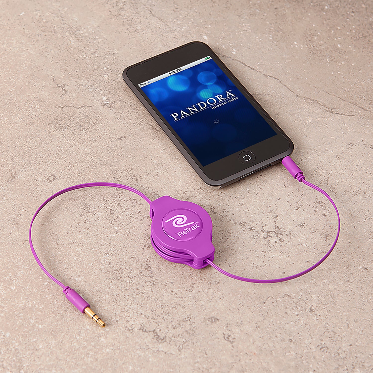 Audio Auxiliary Cable | Aux Cord | Retractable Cord | Purple