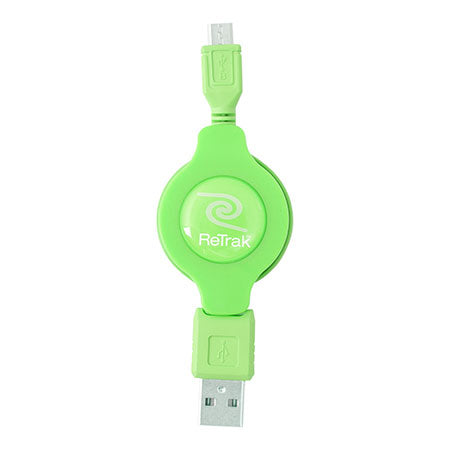 Micro USB Charger Cable | Retractable Micro USB Cord | Green