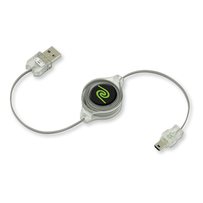 Câble micro USB RETRAK USB vers Mini USB - 1M retractable NOIR