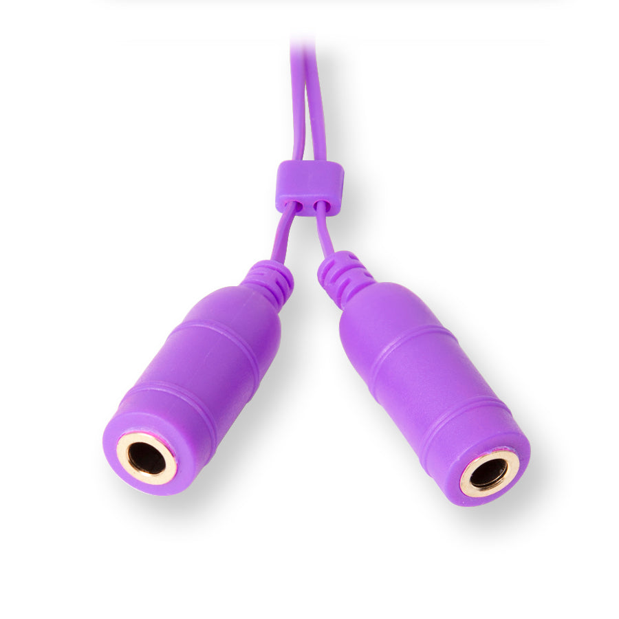 Retractable Headphone Splitter Adapter | Headphone Splitter | Retractable Cord | Purple