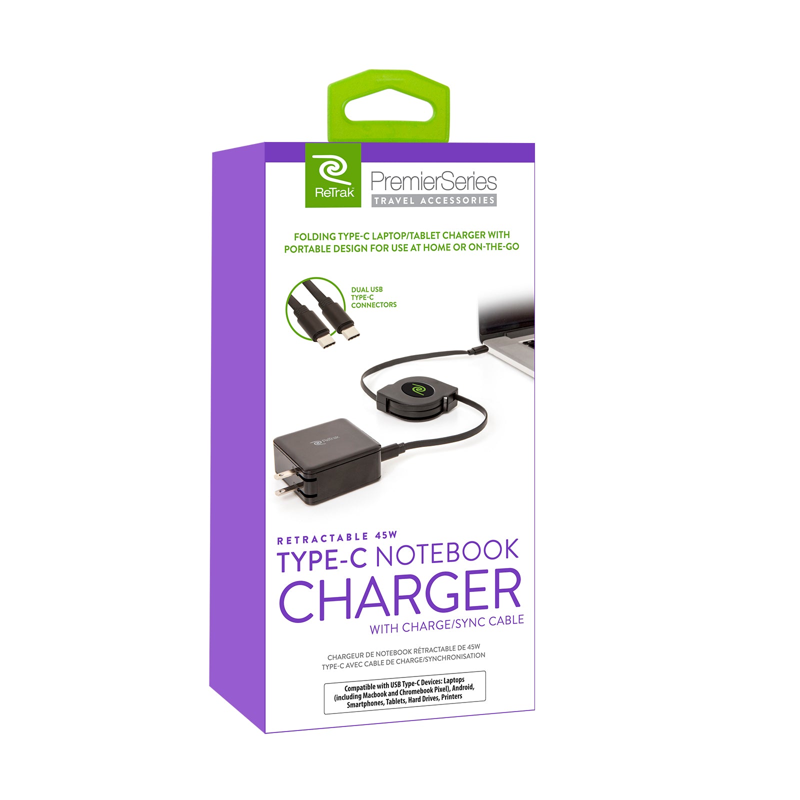Frø Dalset godt USB-C Notebook Charger | 45W Retractable Charger Cable – ReTrak