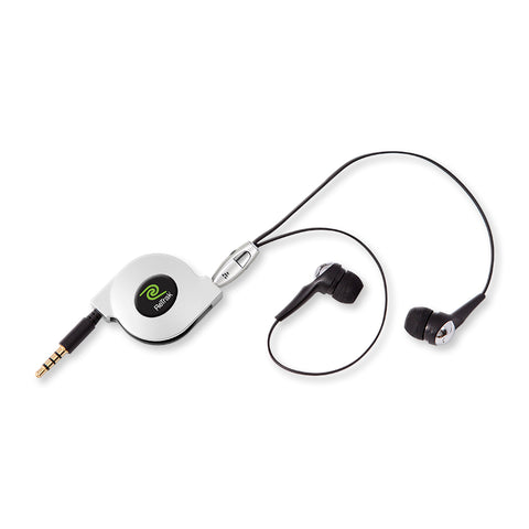 In-ear Headphones | Retractable Audio In-ear Earbuds Cord | Green