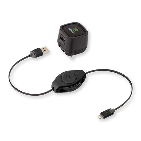 Micro USB Wall Charger | Retractable USB to Micro USB Cable | 2.1A Wall Charger