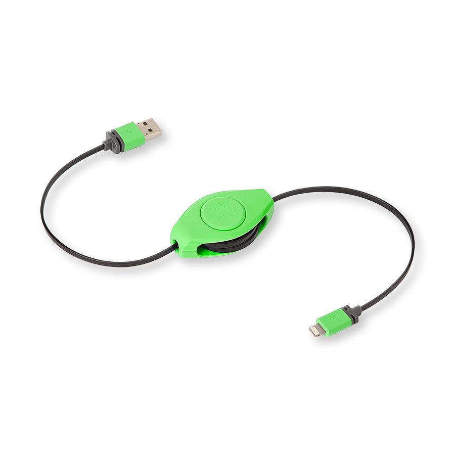 Retractable Lightning Cable | Lightning Charging Cable | Green