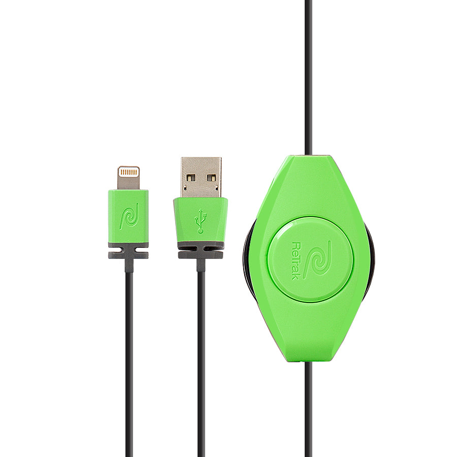 Retractable Lightning Cable | Lightning Charging Cable | Green