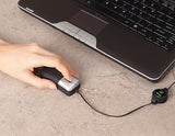 Metallic Computer Mouse | Retractable Mouse Cord | Metallic Gray