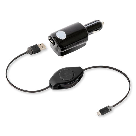 Micro USB Car Charger | Retractable Micro USB Charging Cable