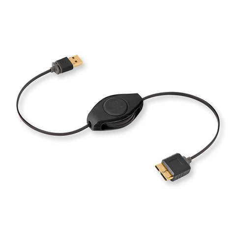 Dual-Tip USB Cable to Micro USB and Mini USB | Retractable Cord