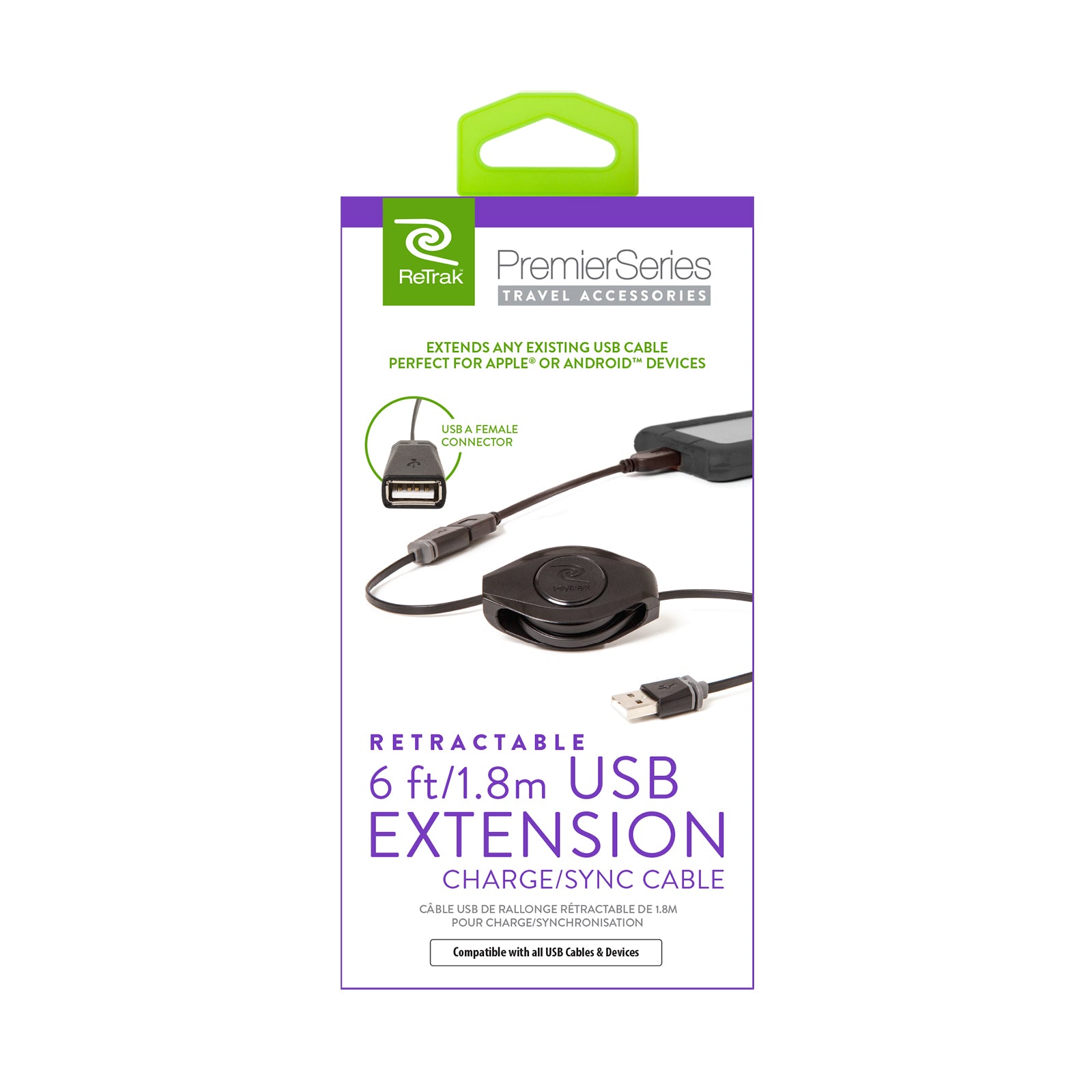 USB Extension Cable | Retractable 6ft USB Extension Cord | USB 2.0