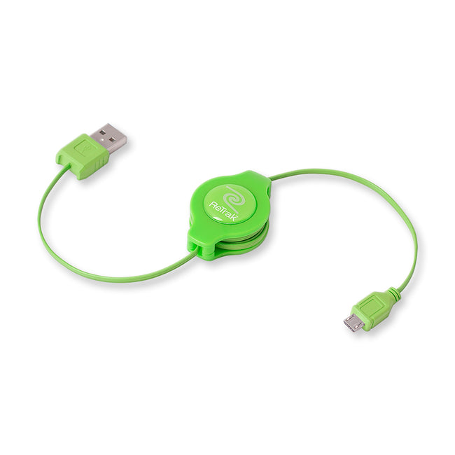 Micro USB Charger Cord | Retractable Micro USB Cable | Green